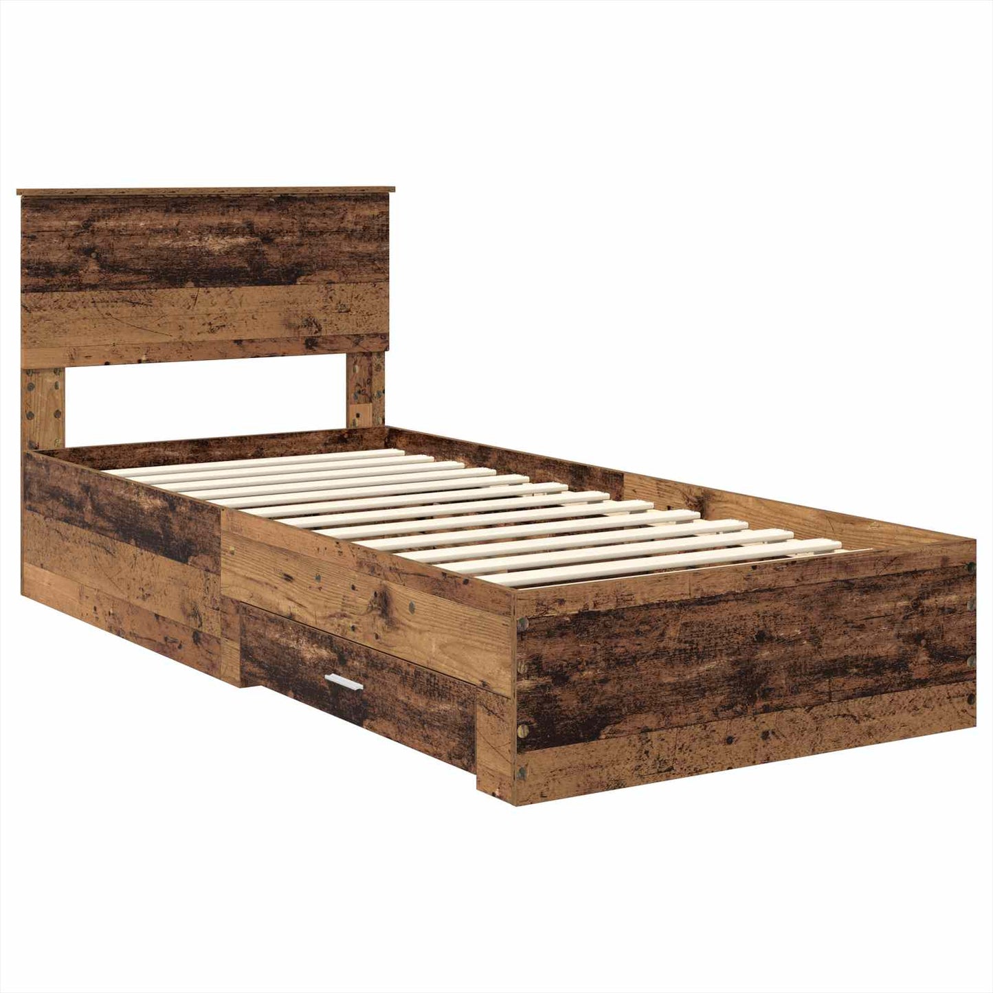 Bed Frame with Headboard Old Wood 90 x 190 cm Engineered Wood