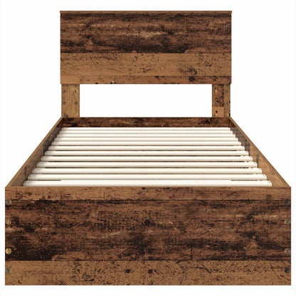 Bed Frame with Headboard Old Wood 90 x 190 cm Engineered Wood
