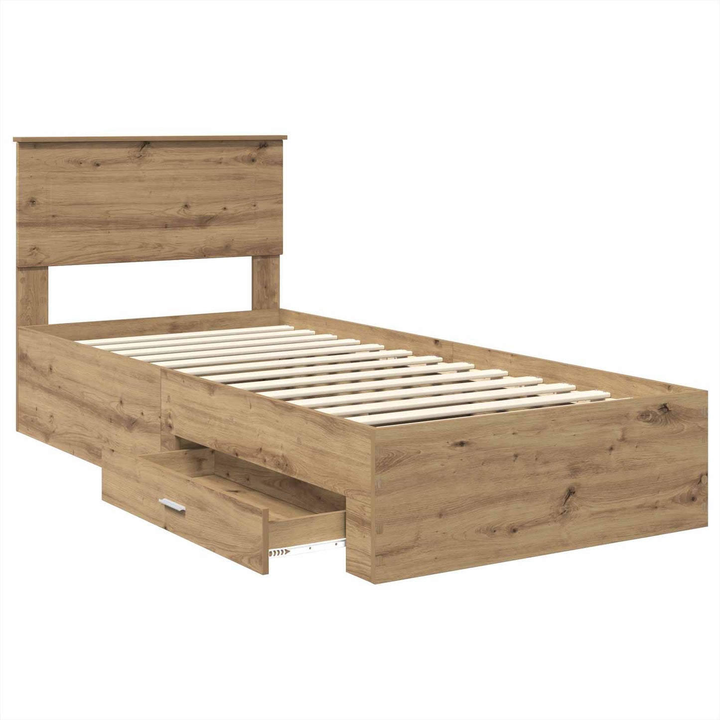 Bed Frame with Drawer Artisan Oak 90 x 190 cm Engineered Wood