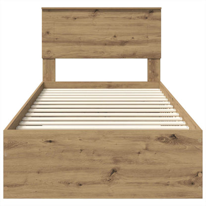 Bed Frame with Drawer Artisan Oak 90 x 190 cm Engineered Wood