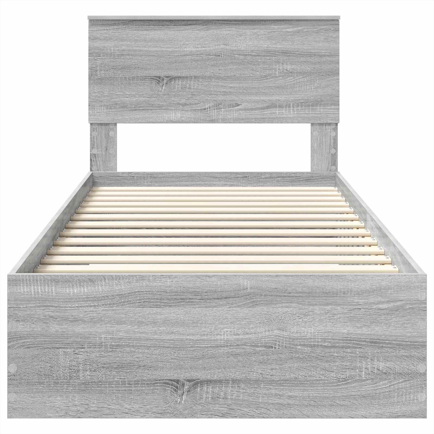 Bed Frame with Drawer Grey Sonoma 90 x 200 cm Engineered Wood