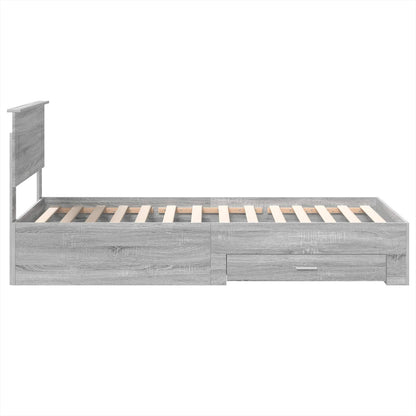 Bed Frame with Drawer Grey Sonoma 90 x 200 cm Engineered Wood