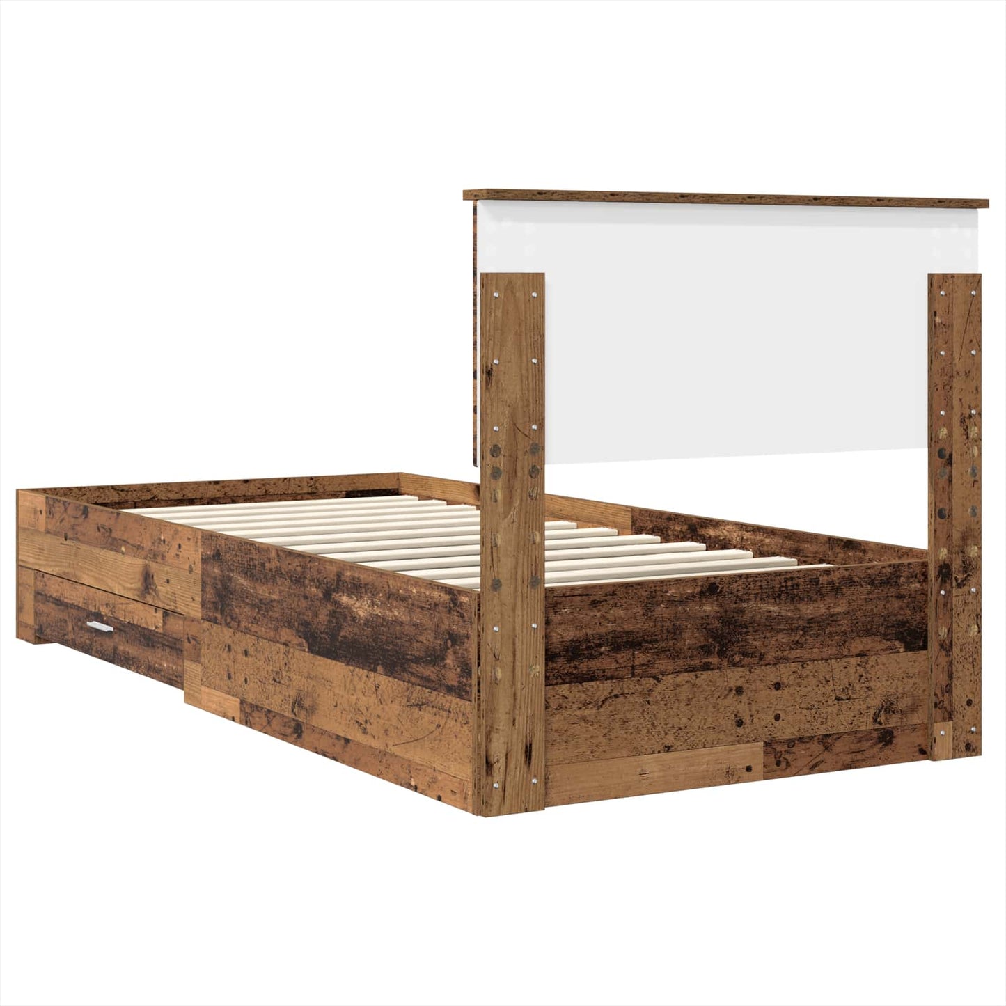 Bed Frame with Headboard Old Wood 90 x 200 cm Engineered Wood
