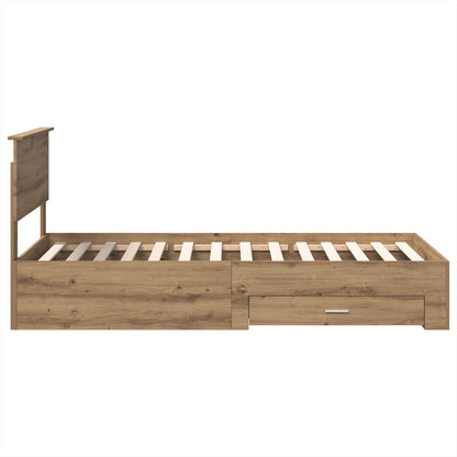 Bed Frame with Drawer Artisan Oak 90 x 200 cm Engineered Wood