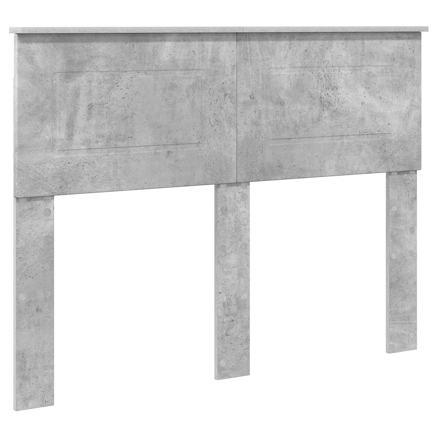 Bed Frame with Shelf Concrete Grey 135 x 190 cm Engineered Wood