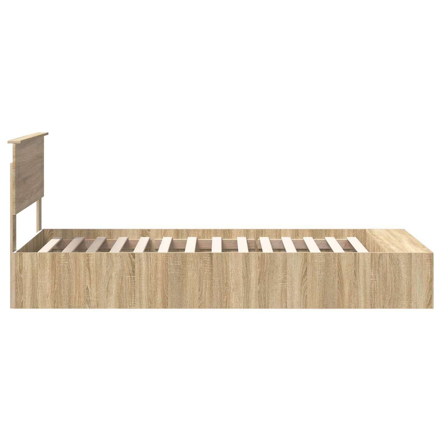 Bed Frame with Shelf Sonoma Oak 100 x 200 cm Engineered Wood