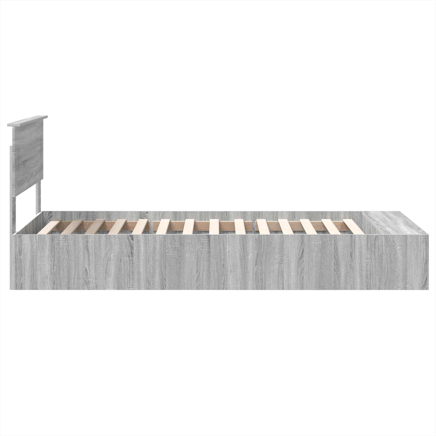 Bed Frame with Shelf Grey Sonoma 100 x 200 cm Engineered Wood