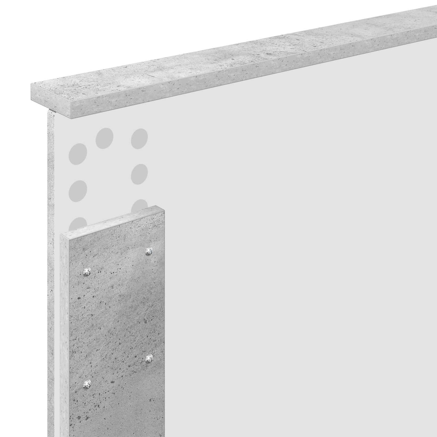 Bed Frame with Shelf Concrete Grey 90 x 200 cm Engineered Wood