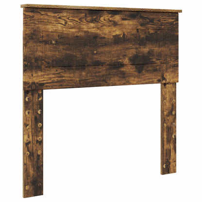 Bed Frame with Shelf Smoked Oak 75 x 190 cm Engineered Wood