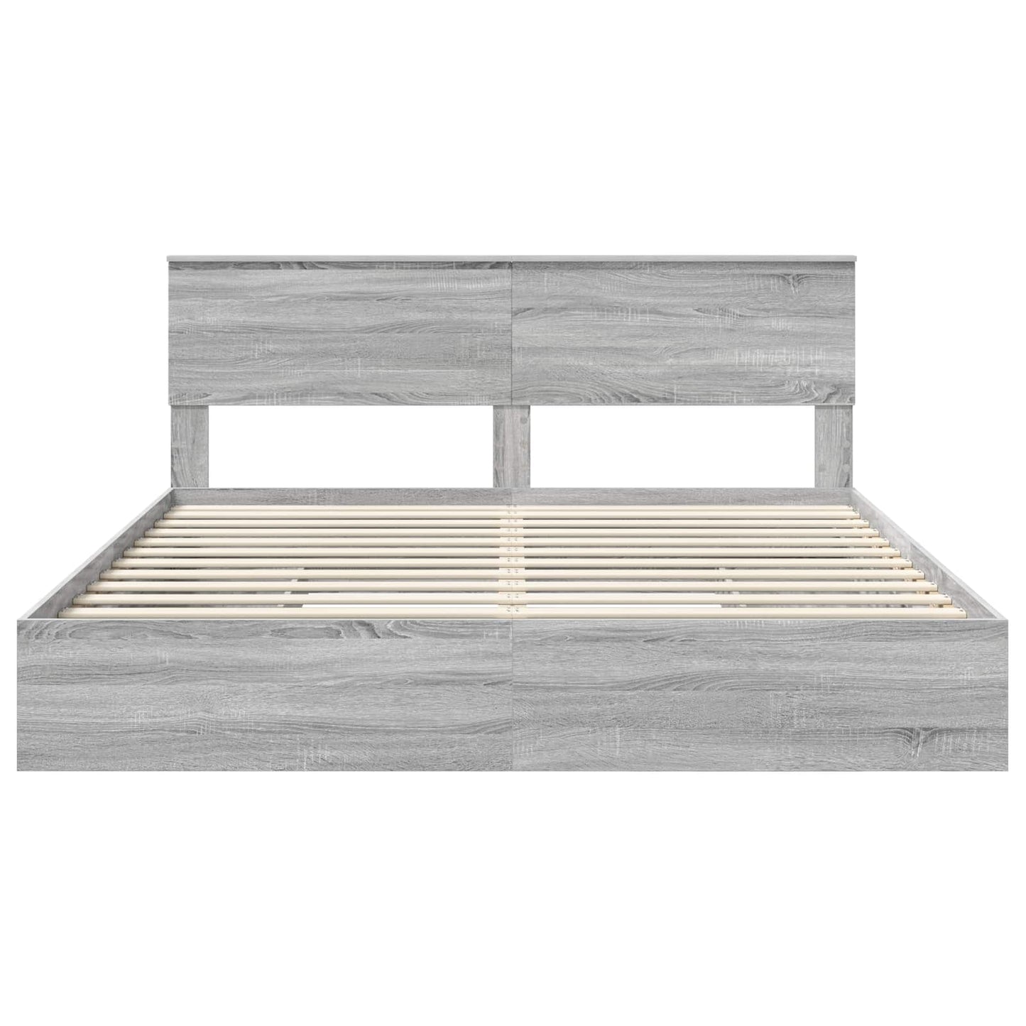 Storage Bed Grey Sonoma 200 x 200 cm Engineered Wood