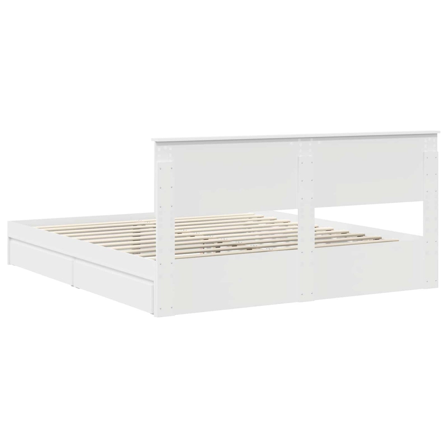 Storage Bed with Headboard White 180 x 200 cm Engineered Wood