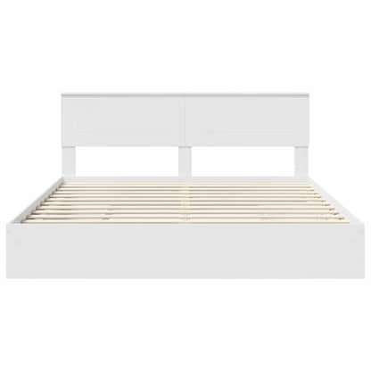 Storage Bed with Headboard White 180 x 200 cm Engineered Wood