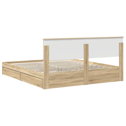 Storage Bed with Drawer Sonoma Oak 180 x 200 cm Engineered Wood