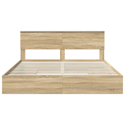 Storage Bed with Drawer Sonoma Oak 180 x 200 cm Engineered Wood