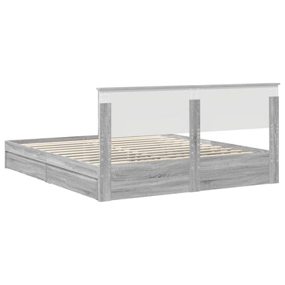 Storage Bed Grey Sonoma 180 x 200 cm Engineered Wood