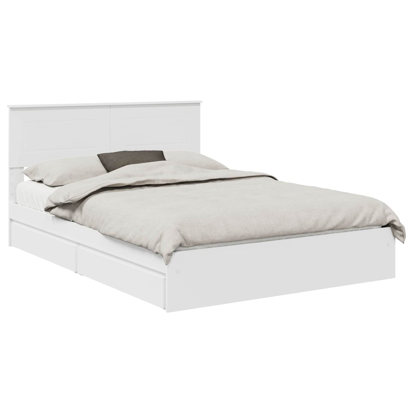 Storage Bed with Headboard White 160 x 200 cm Engineered Wood