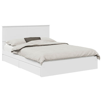 Storage Bed with Headboard White 160 x 200 cm Engineered Wood