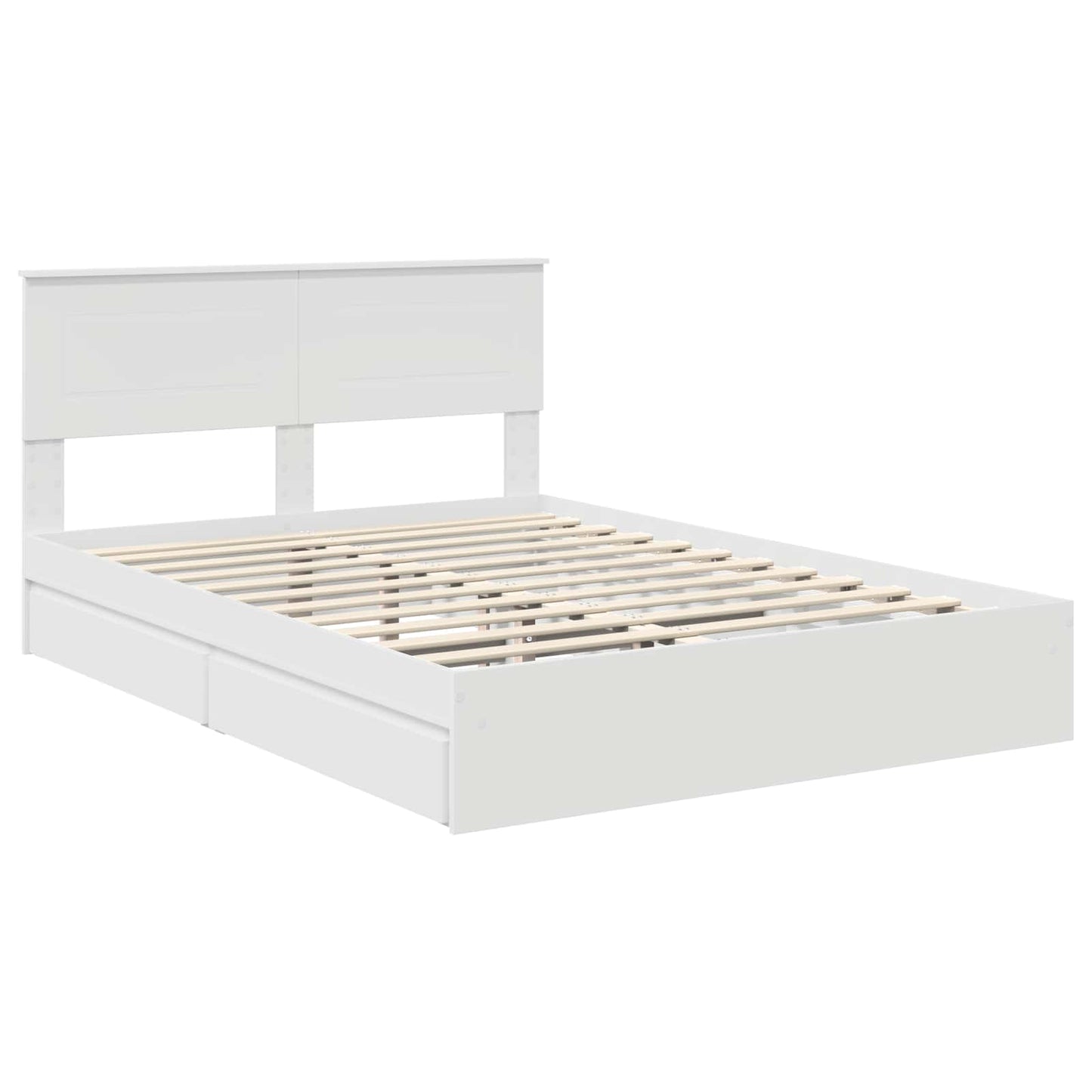 Storage Bed with Headboard White 160 x 200 cm Engineered Wood