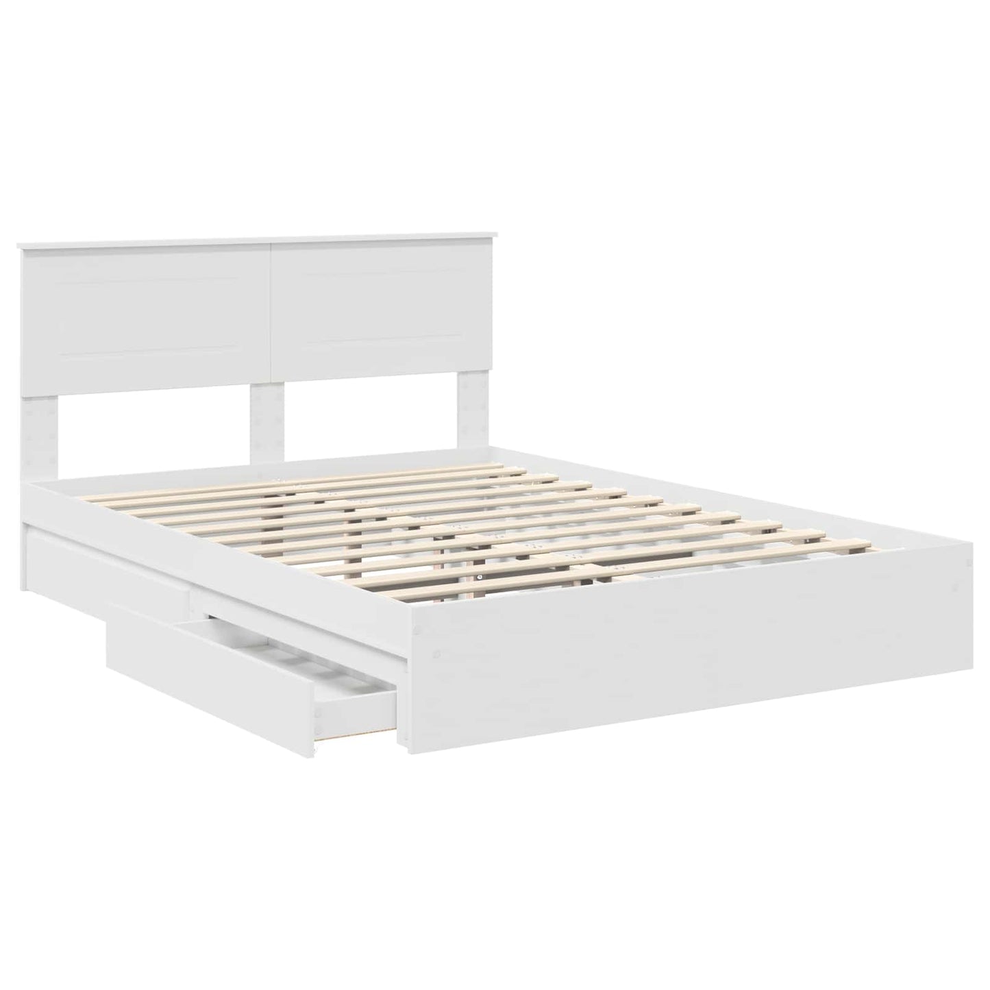 Storage Bed with Headboard White 160 x 200 cm Engineered Wood