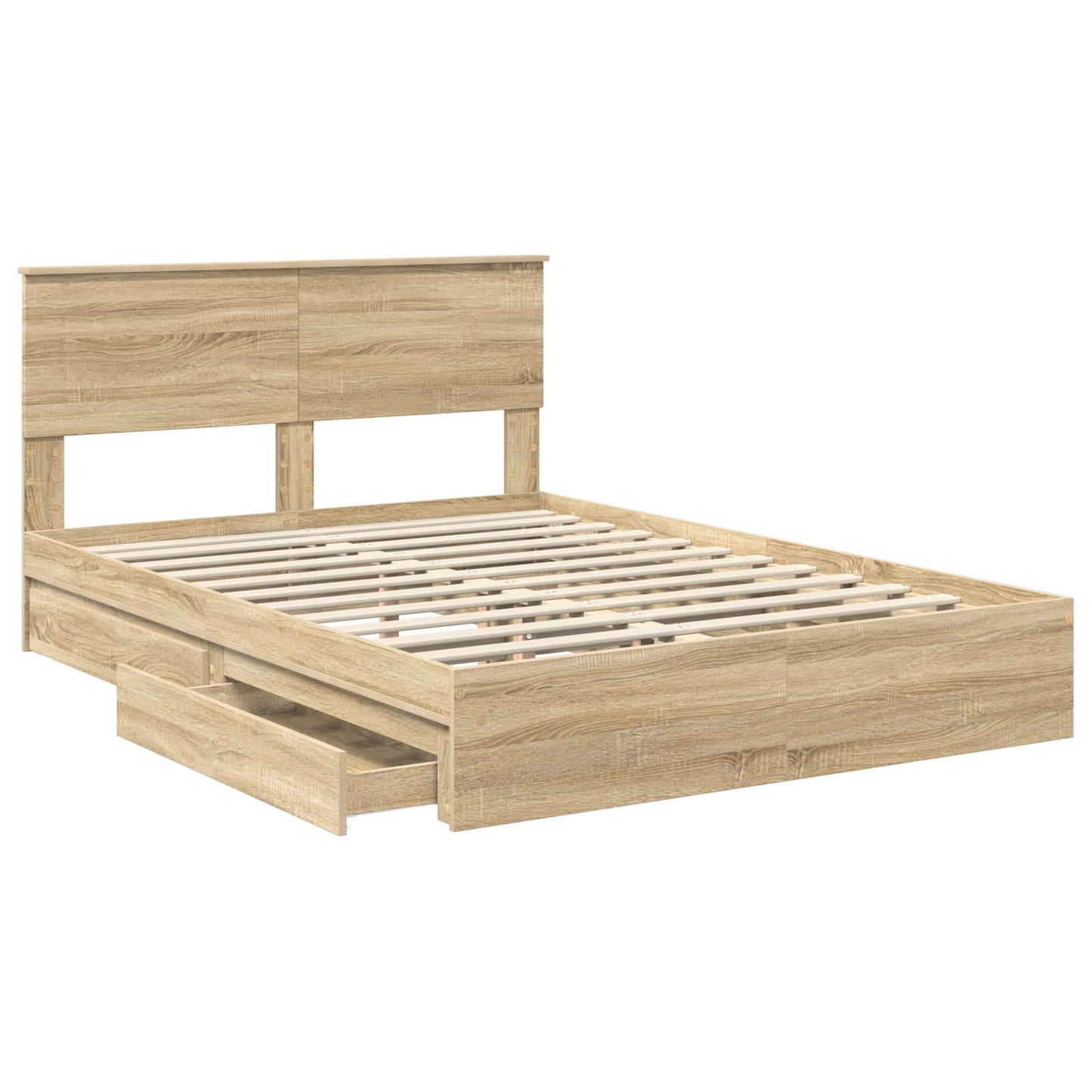 Storage Bed with Drawer Sonoma Oak 160 x 200 cm Engineered Wood