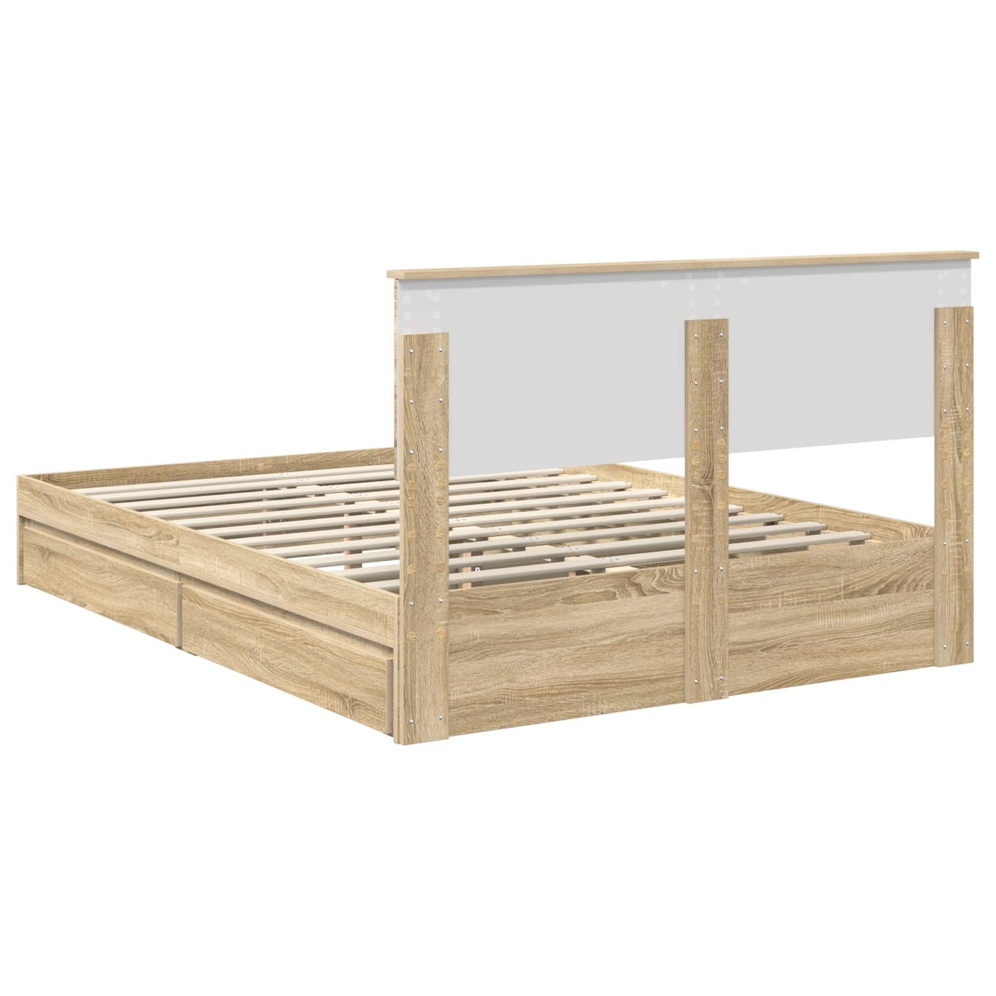 Storage Bed with Drawer Sonoma Oak 160 x 200 cm Engineered Wood