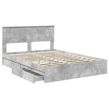 Storage Bed Concrete Grey 150 x 200 cm Engineered Wood