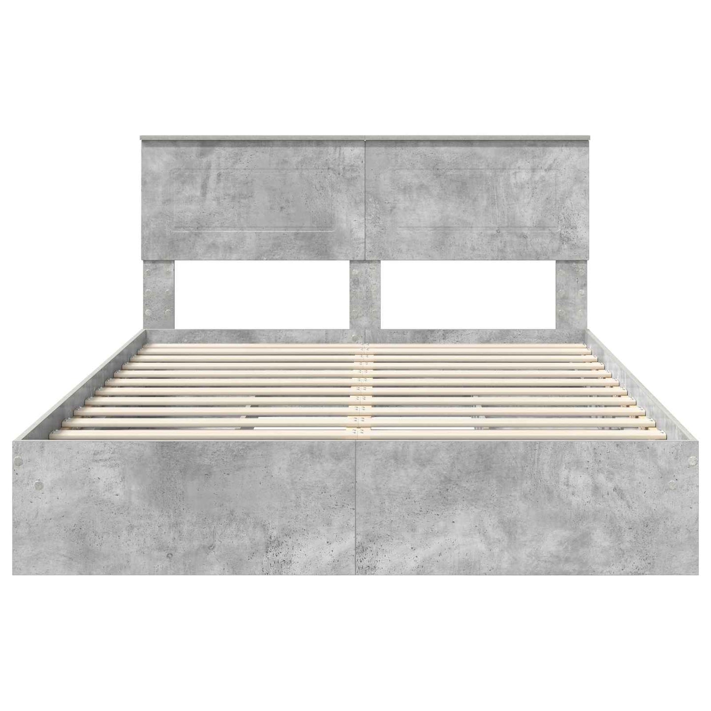 Storage Bed Concrete Grey 150 x 200 cm Engineered Wood