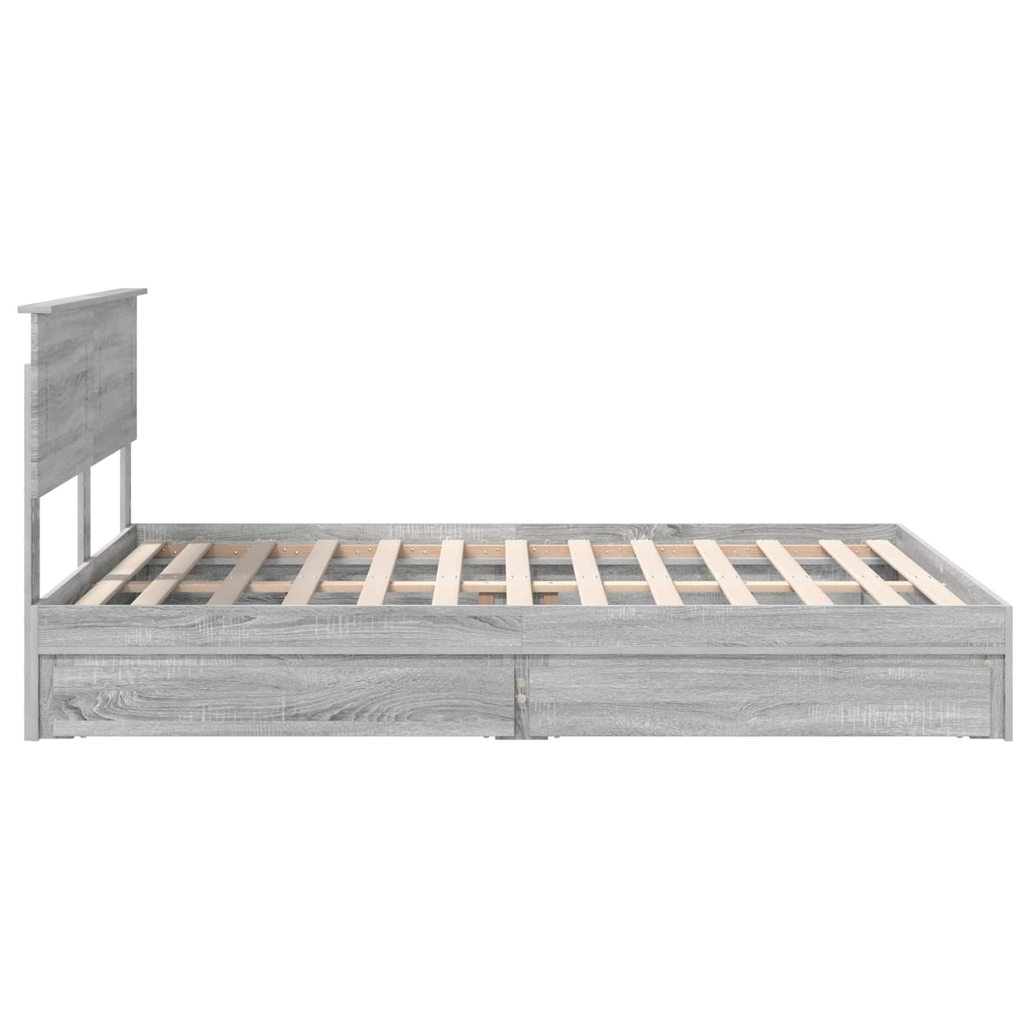 Storage Bed Grey Sonoma 150 x 200 cm Engineered Wood