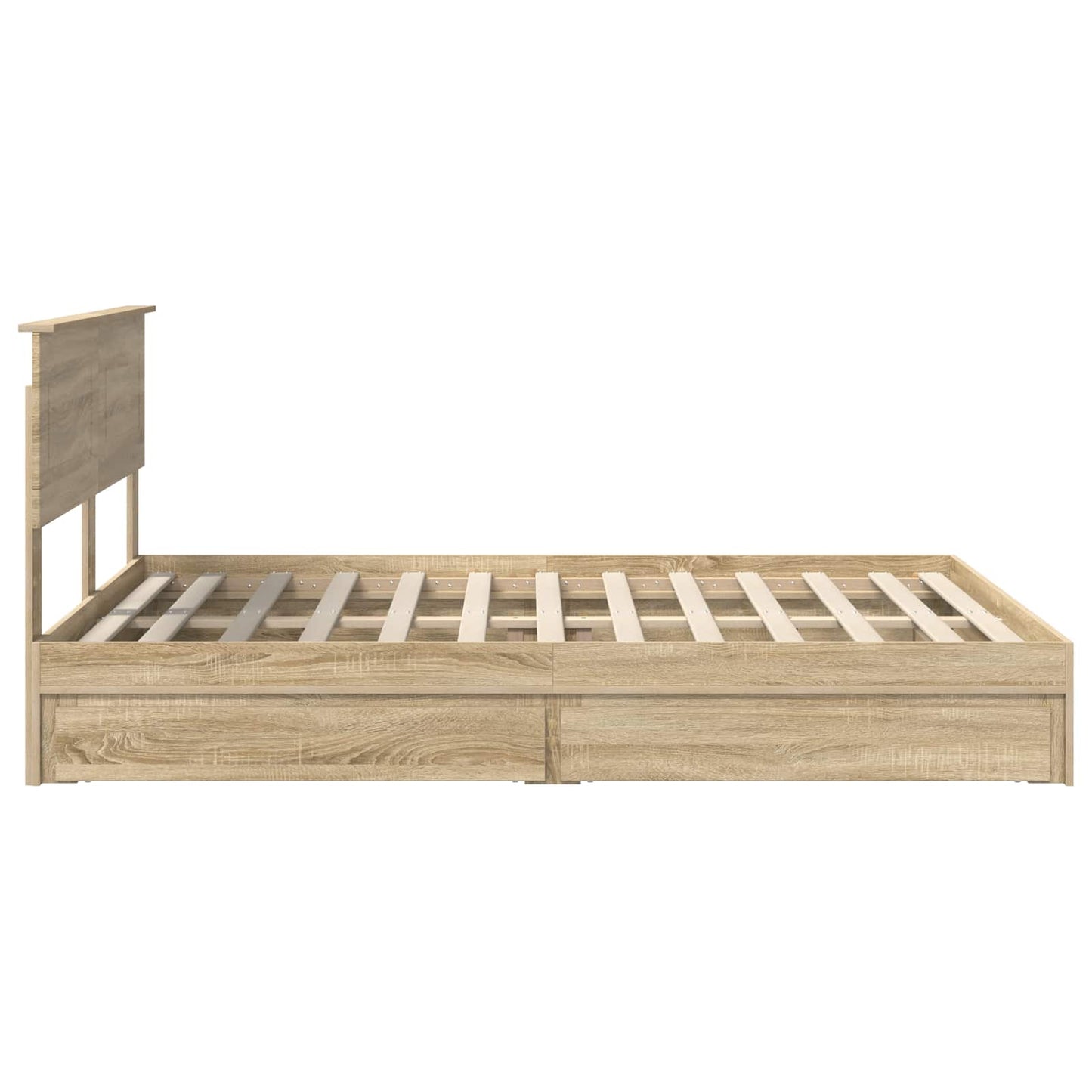 Storage Bed with Drawer Sonoma Oak 140 x 190 cm Engineered Wood