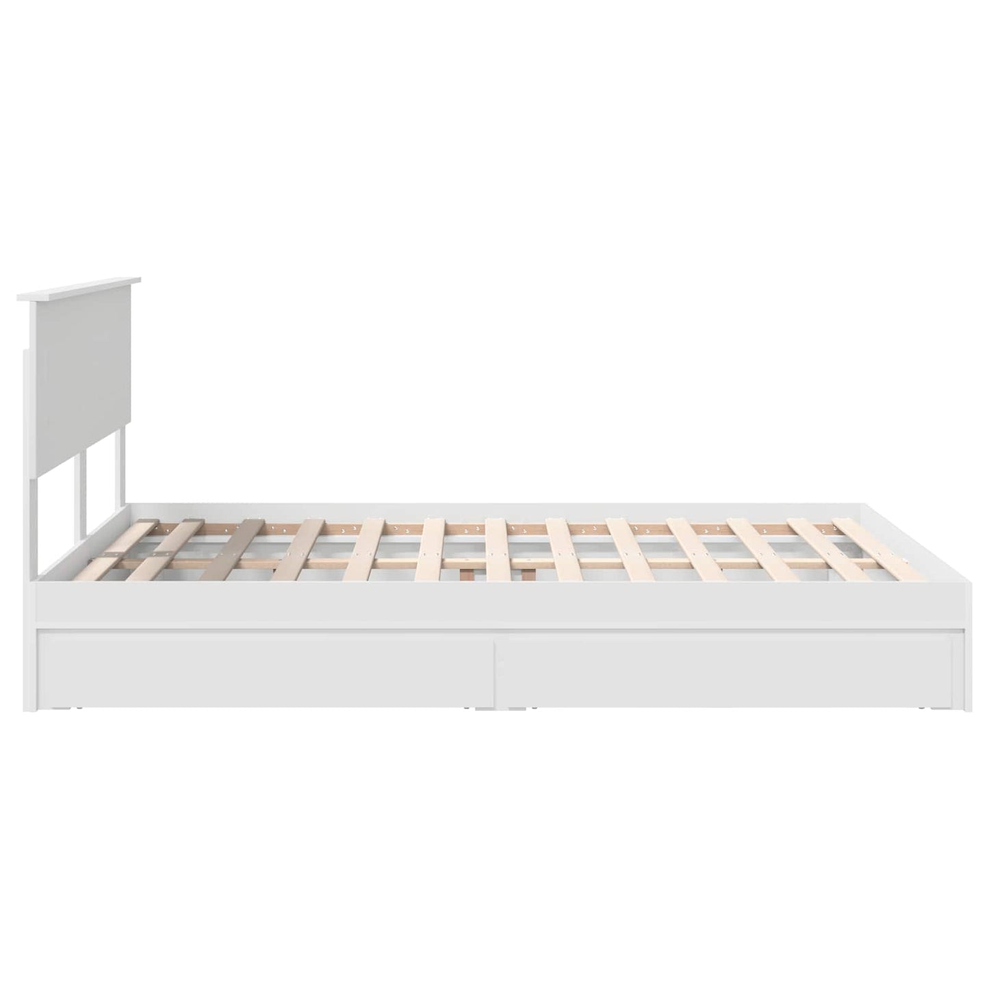 Storage Bed with Headboard White 140 x 200 cm Engineered Wood
