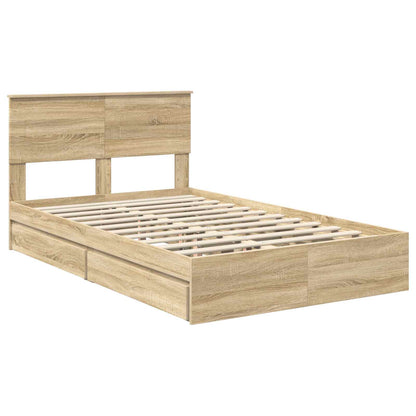 Storage Bed with Drawer Sonoma Oak 120 x 200 cm Engineered Wood