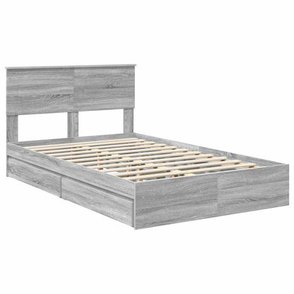 Storage Bed Grey Sonoma 120 x 200 cm Engineered Wood