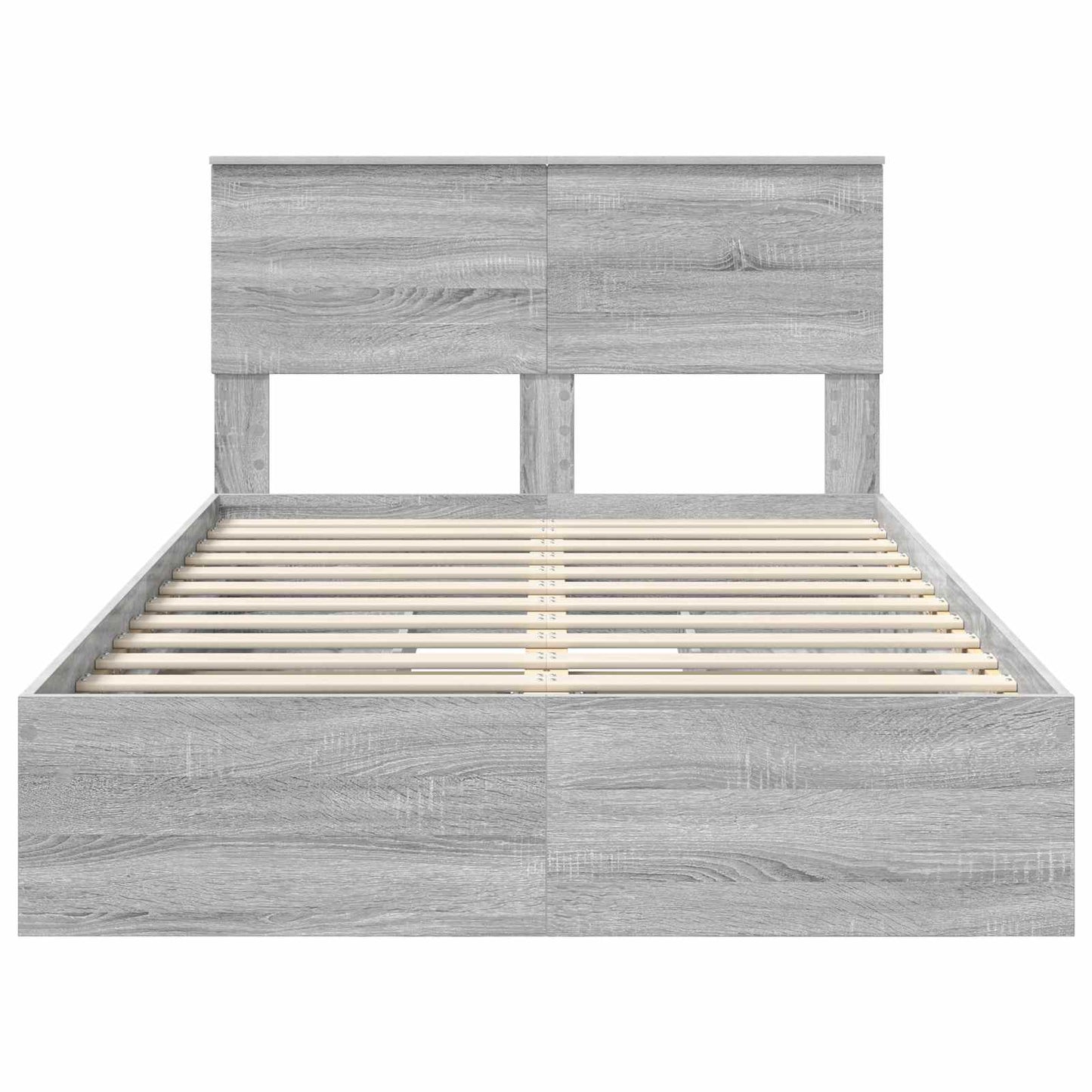Storage Bed Grey Sonoma 120 x 200 cm Engineered Wood