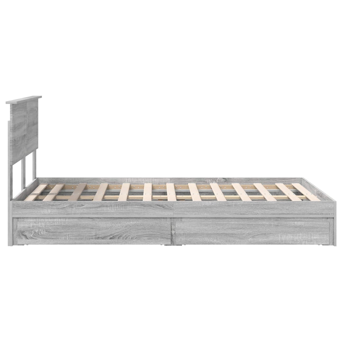 Storage Bed Grey Sonoma 120 x 200 cm Engineered Wood