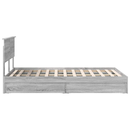 Storage Bed Grey Sonoma 120 x 200 cm Engineered Wood