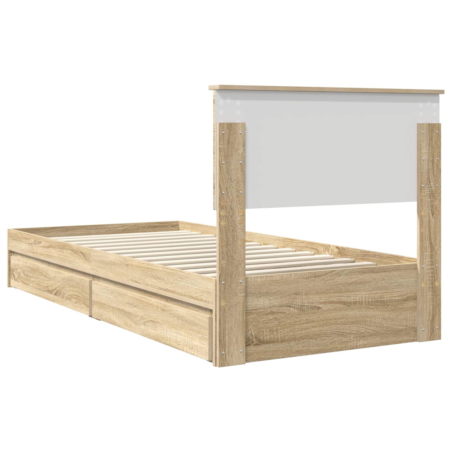 Storage Bed with Drawer Sonoma Oak 100 x 200 cm Engineered Wood