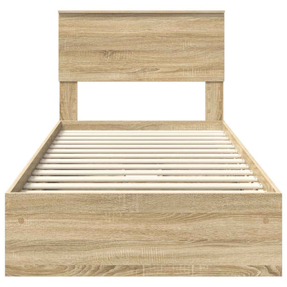 Storage Bed with Drawer Sonoma Oak 100 x 200 cm Engineered Wood