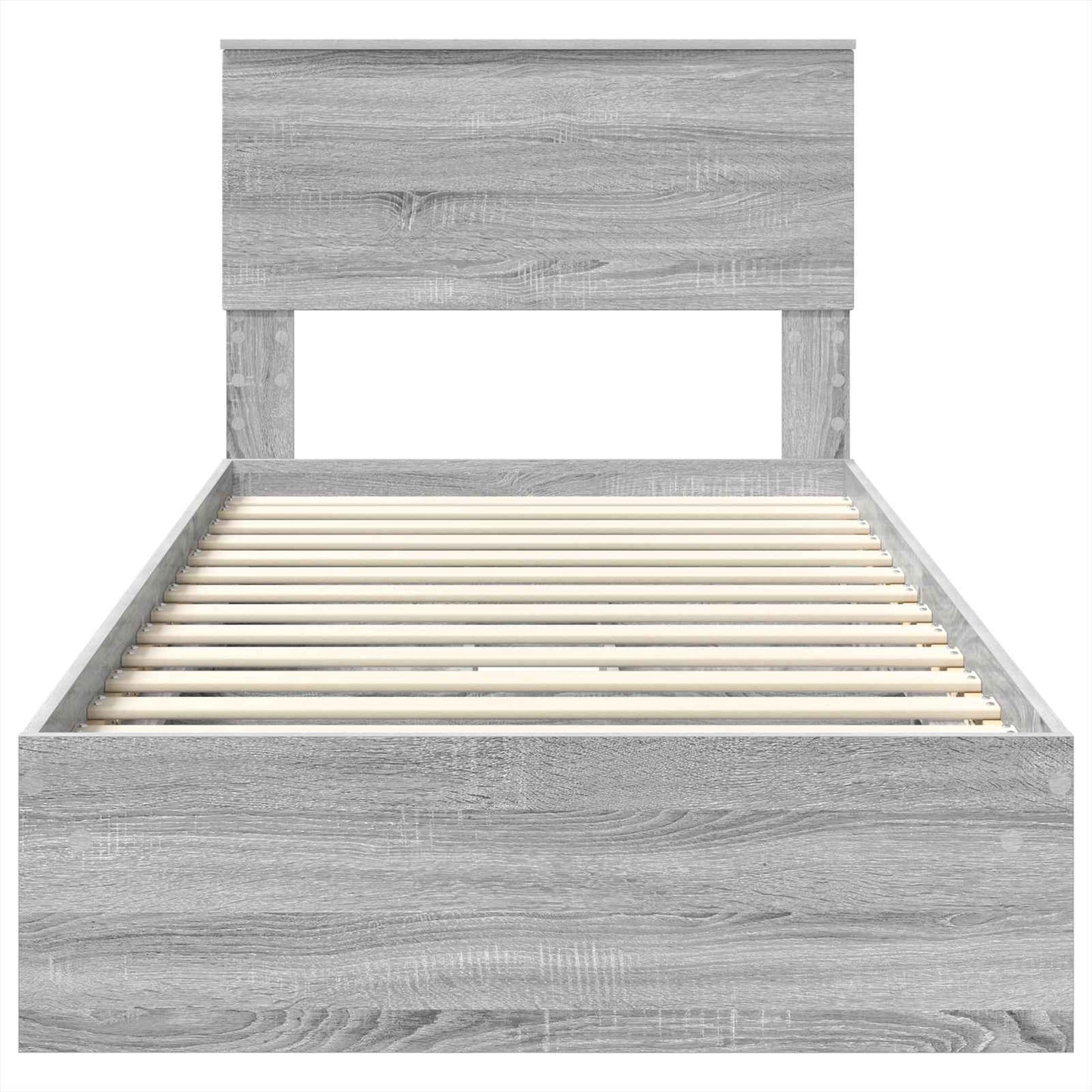 Storage Bed Grey Sonoma 100 x 200 cm Engineered Wood