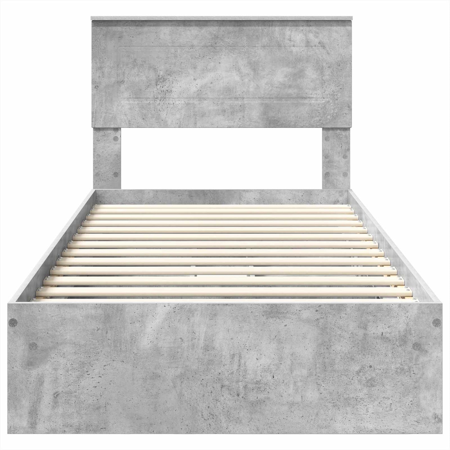 Storage Bed Concrete Grey 90 x 190 cm Engineered Wood