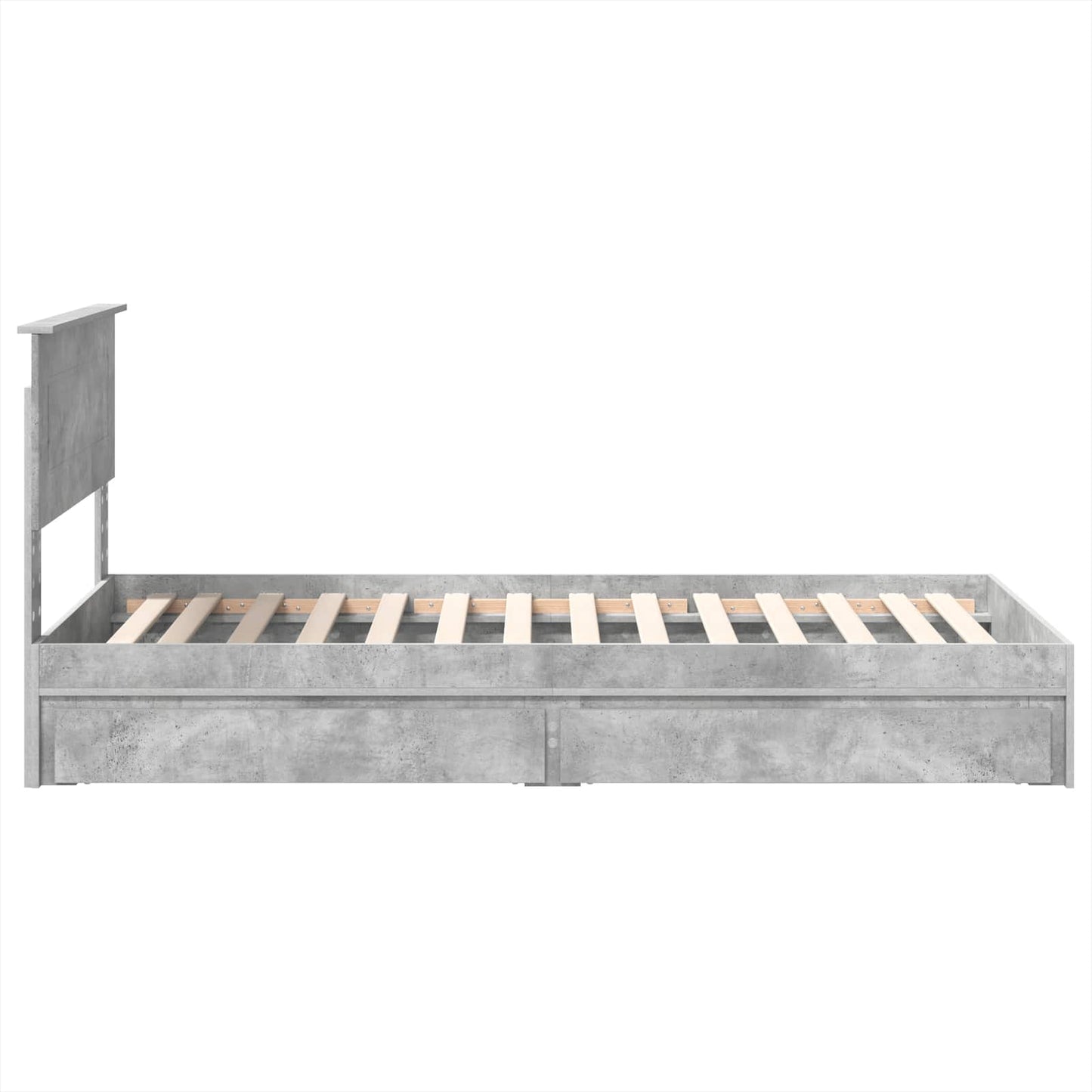 Storage Bed Concrete Grey 90 x 190 cm Engineered Wood