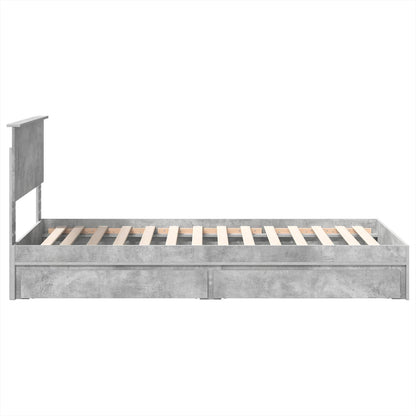 Storage Bed Concrete Grey 90 x 190 cm Engineered Wood