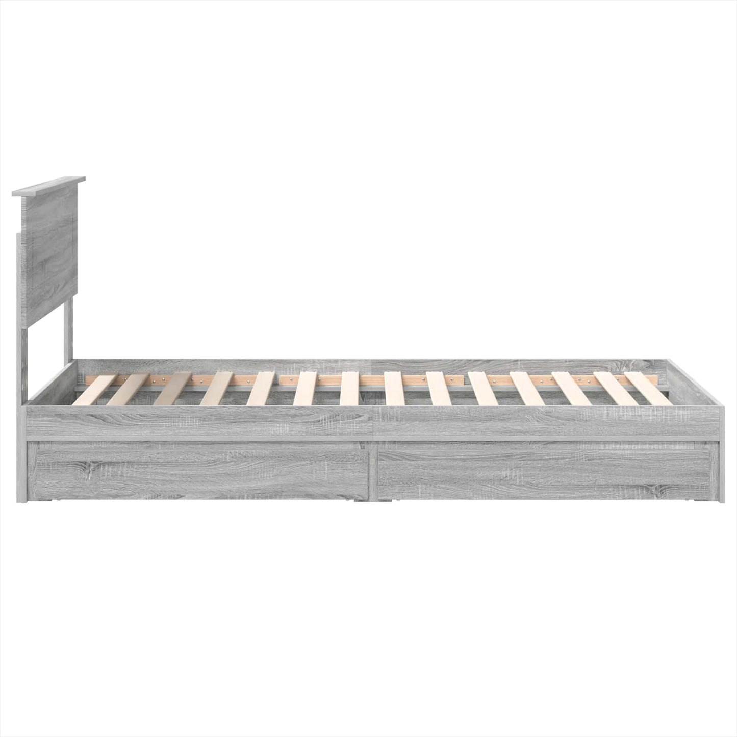 Storage Bed with Drawer Grey Sonoma 75 x 190 cm Engineered Wood
