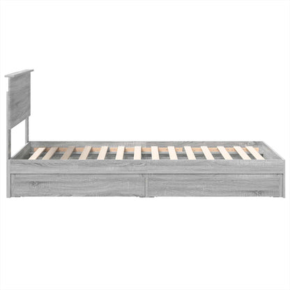 Storage Bed with Drawer Grey Sonoma 75 x 190 cm Engineered Wood