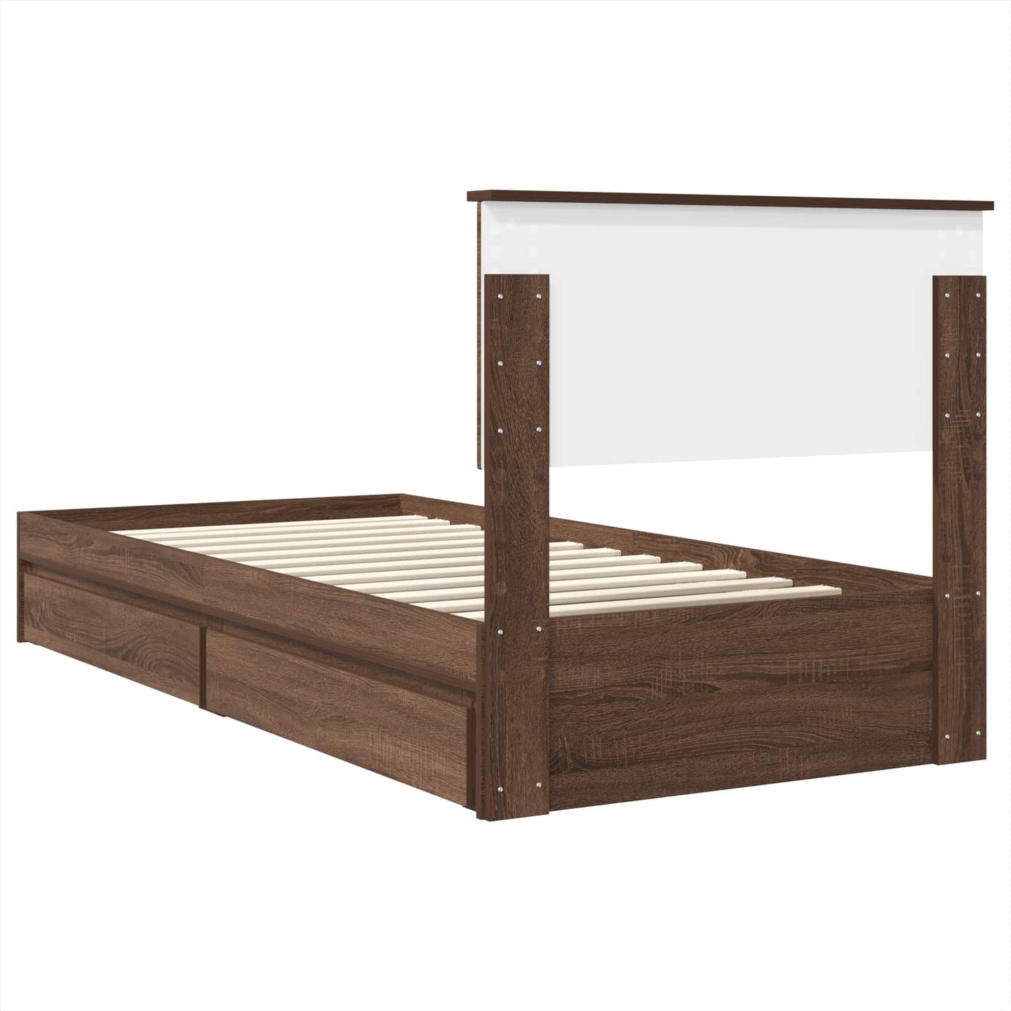 Storage Bed with Drawer Brown Oak 75 x 190 cm Engineered Wood