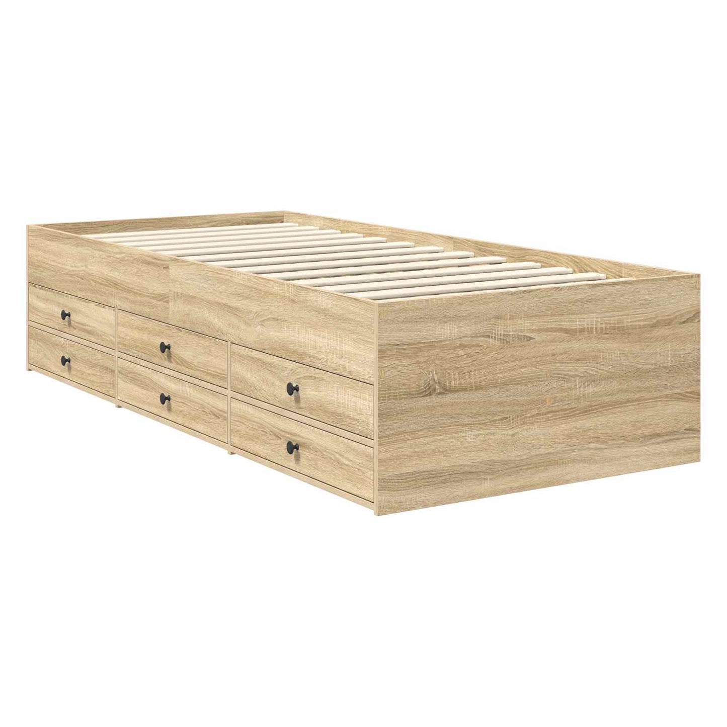 Daybed Manual Sonoma Oak and Black 100 x 200 cm Engineered Wood