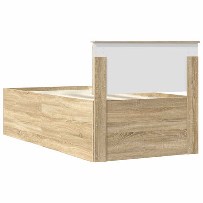 Daybed Manual Sonoma Oak and Black 100 x 200 cm Engineered Wood