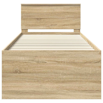 Daybed Manual Sonoma Oak and Black 100 x 200 cm Engineered Wood