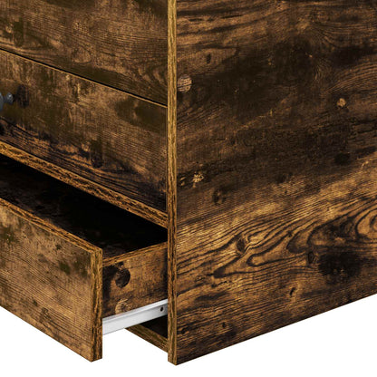 Daybed Manual Smoked Oak and Black 100 x 200 cm Engineered Wood