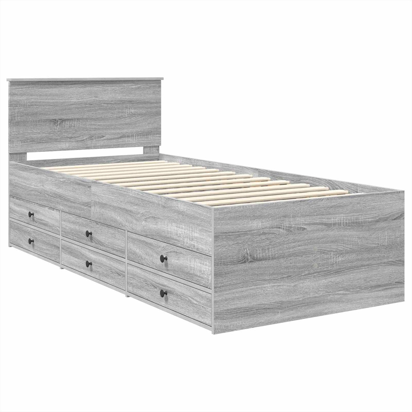 Daybed Grey Sonoma and Black 100 x 200 cm Engineered Wood