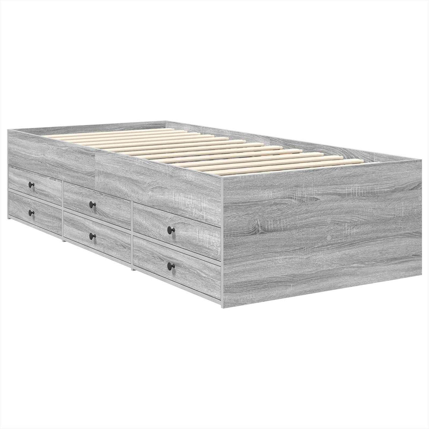 Daybed Grey Sonoma and Black 100 x 200 cm Engineered Wood